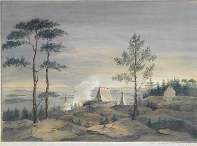 Camp at the Entrance to the French River from Lake Huron