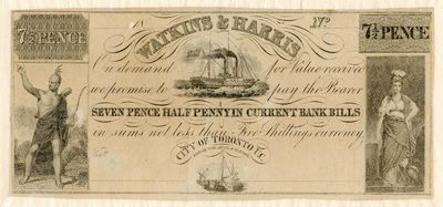 Watkins & Harris : seven pence half penny in current bank bills