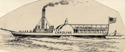 The Caroline (c.1835). Lake Erie, N.Y and Ont.