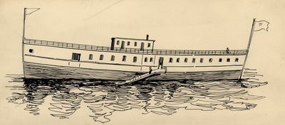 The Steamer &quot;Provincial&quot; as the Second Royal Canadian Yacht Club House (Toronto), 1858-69. Toronto, Ont.