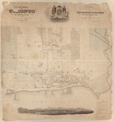 Topographical plan of the city and liberties of Toronto in the province of Canada. Surveyed, drawn and published by James Cane, Tophl. Engr.