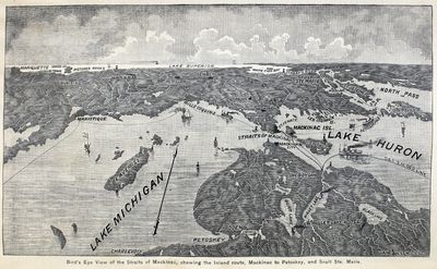 Bird's Eye View of the Straits of Mackinac