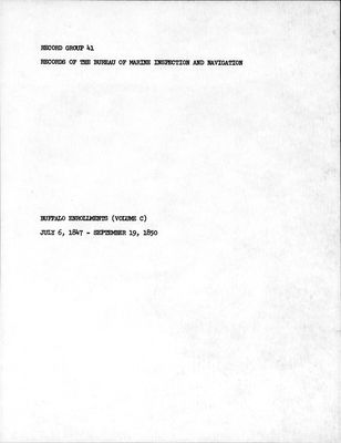 Buffalo Enrollments, Volume C (6 June 1847 - 19 September 1850)