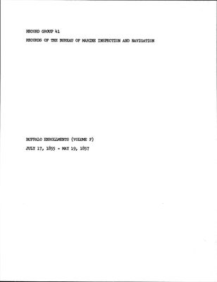 Buffalo Enrollments, Volume F (17 July 1855 - 19 May 1857)