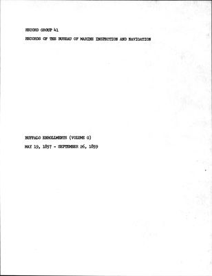 Buffalo Enrollments, Volume G (1 May 1857 - 26 Sept. 1859)