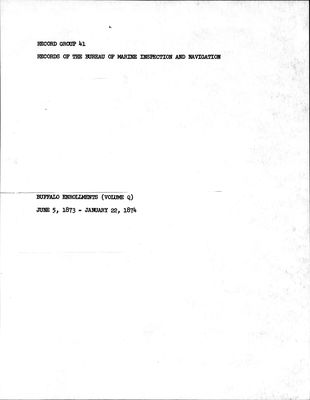 Buffalo Enrollments, Volume Q (5 June 1873 - 22 Jan. 1874)