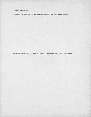 Detroit Enrollments, 5 May 1864 - 25 November 1864