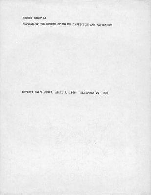 Detroit Enrollments, 6 April 1866 - 29 September 1866