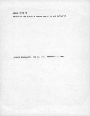 Detroit Enrollments, 14 May 1885 - 22 September 1887