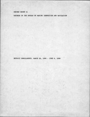 Detroit Enrollments, 20 March 1896 - 8 June 1898